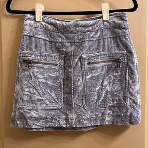 Free People velvet baby blue mini skirt size 0